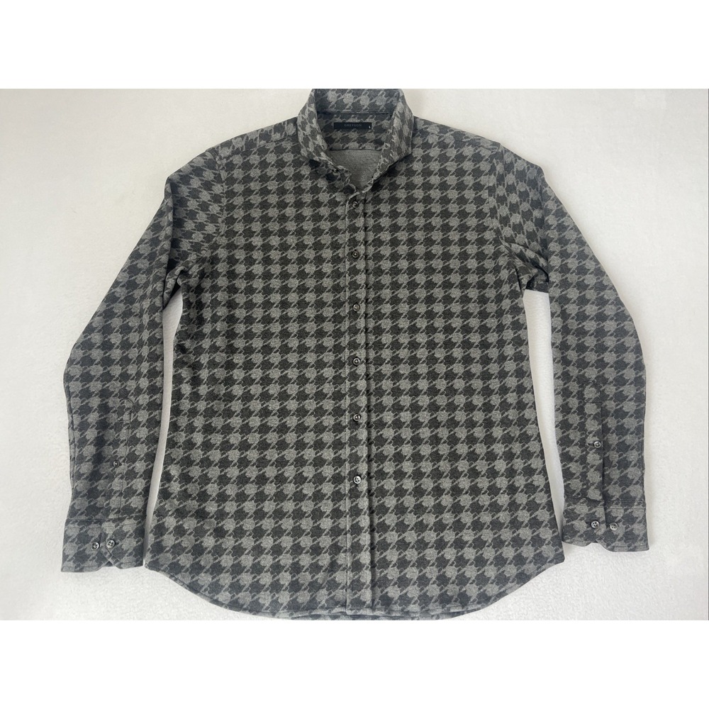 Greyson Clothiers Wolf Houndstooth Mens Overshirt Gray Large